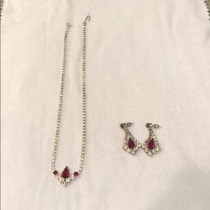 Costume Ruby Necklace and Earrings